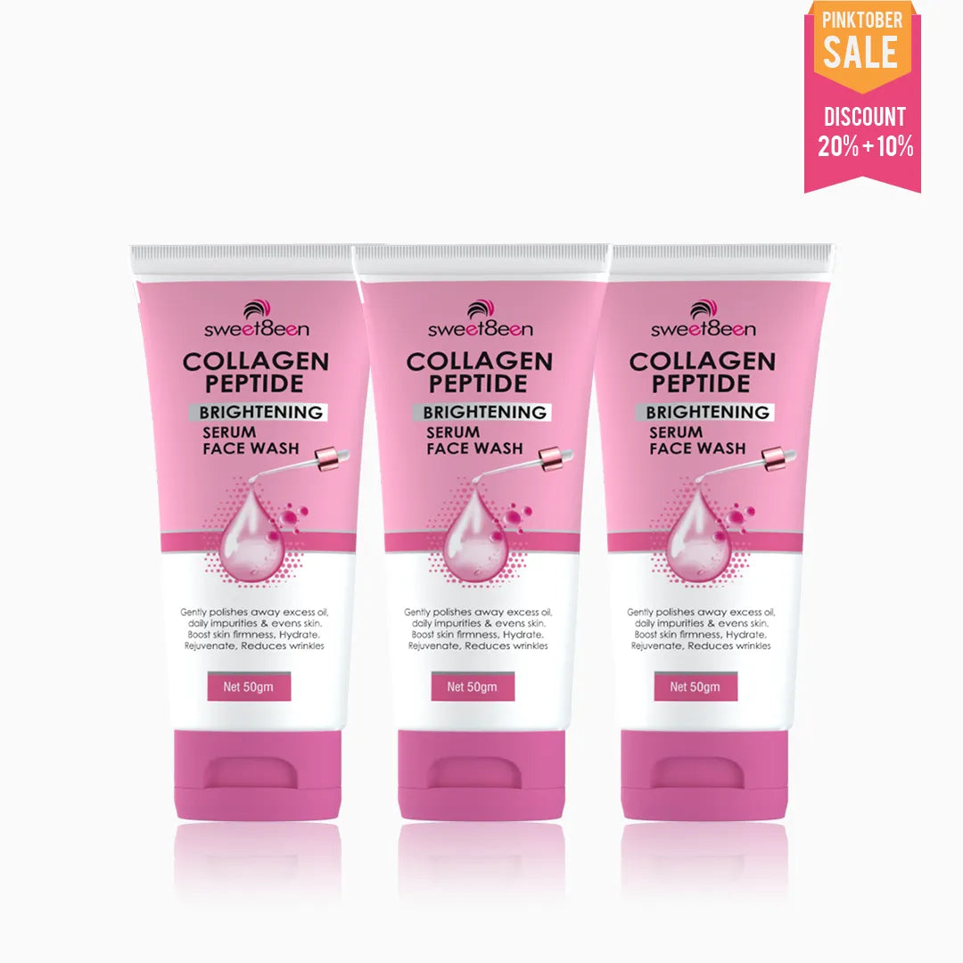 Collagen Peptide Brightening Serum FaceWash-Pack Of 3