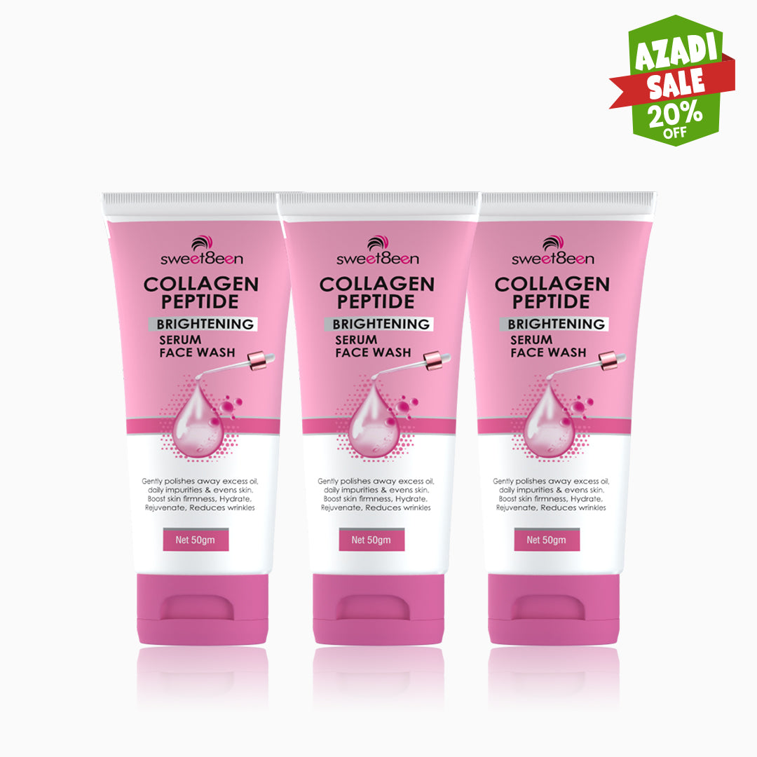 Collagen Peptide Brightening Serum FaceWash-Pack Of 3