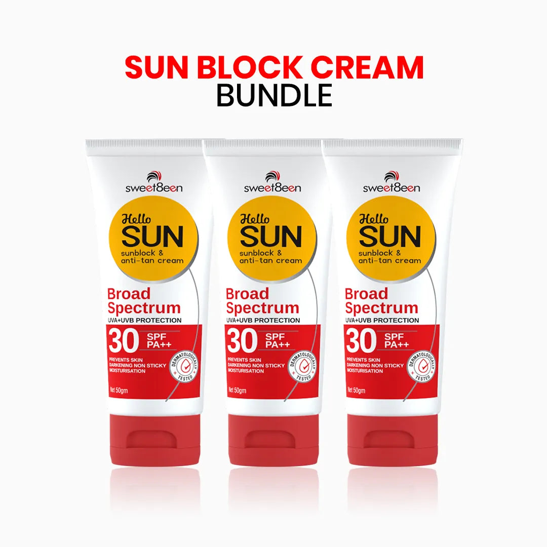 HelloSun Spf 30 Anti Tan SunBlock Cream-Pack Of 3