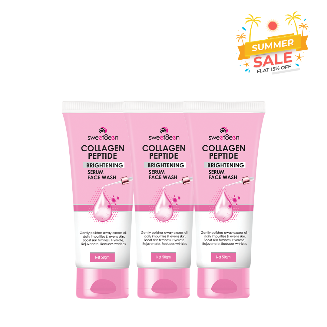 Collagen Peptide Brightening Serum FaceWash-Pack Of 3