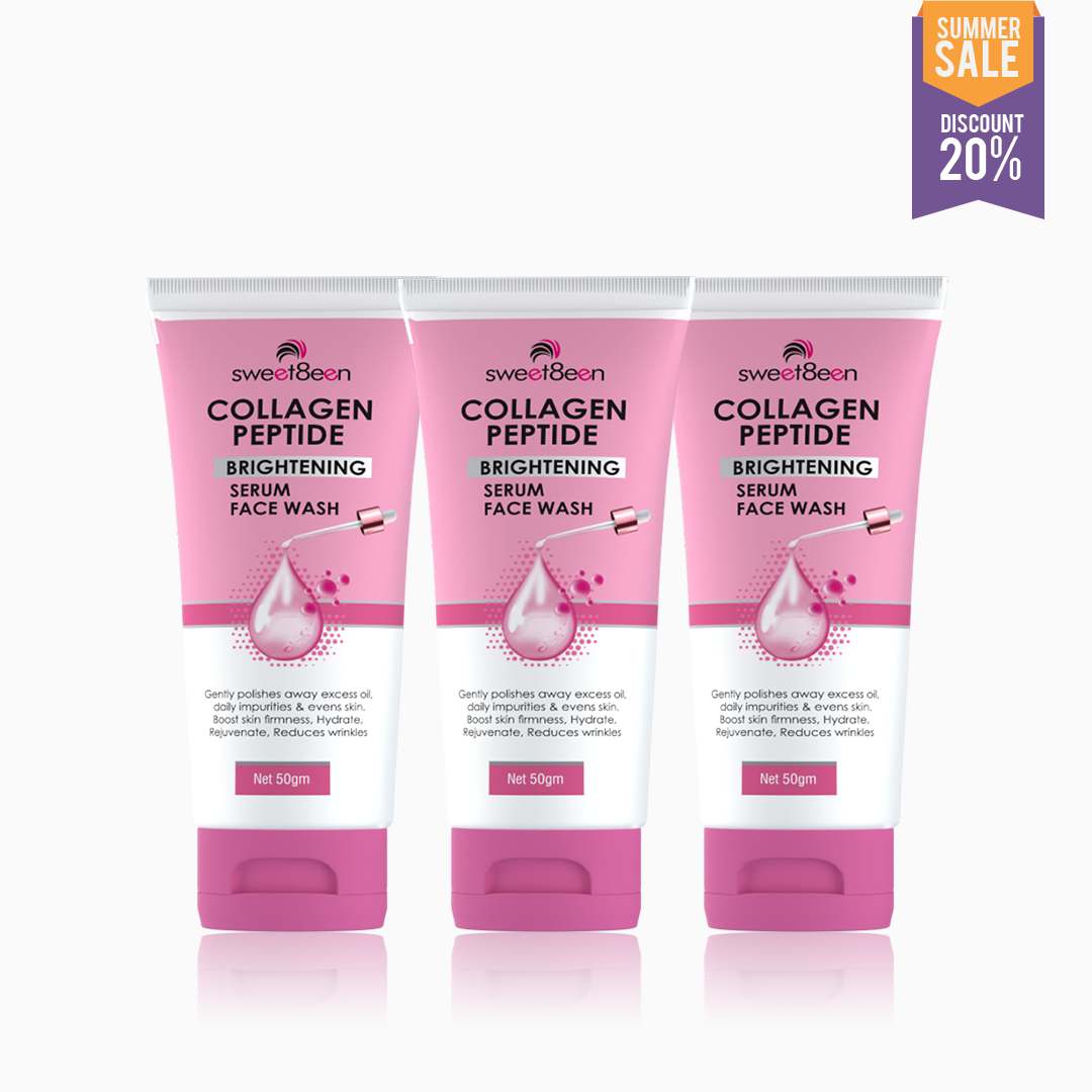 Collagen Peptide Brightening Serum FaceWash-Pack Of 3