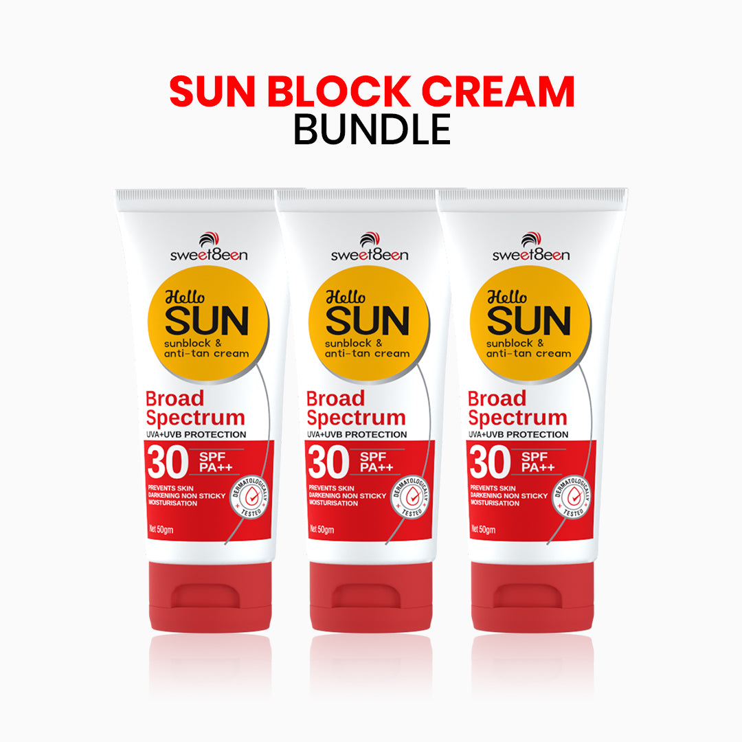 HelloSun Spf 30 Anti Tan SunBlock Cream-Pack Of 3
