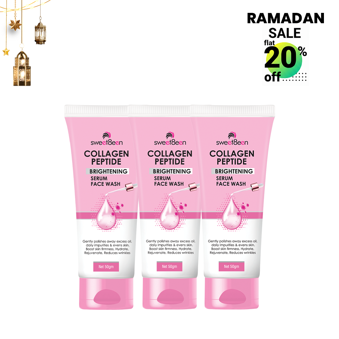 Collagen Peptide Brightening Serum FaceWash-Pack Of 3